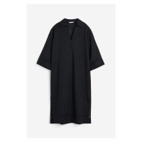 H & M - Kaftanové šaty z lněné směsi - černá