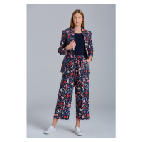 KALHOTY GANT D2. WILD FLORAL BELT CROPPED PANT modrá