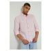 Plátěná košile Medicine pánská, růžová barva, regular, s klasickým límcem