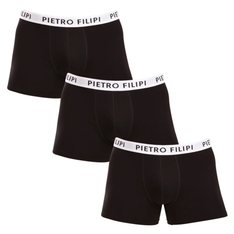 3PACK pánské boxerky Pietro Filipi černé (3BCL003)