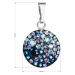 Stříbrný přívěsek s krystaly Swarovski modrý kulatý 34225.3 Blue Style