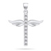 Brilio Silver Půvabný stříbrný přívěsek se zirkony Andělský křížek PT67W