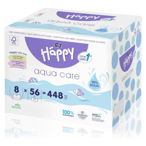BELLA Baby Happy Aqua care vlhčené čisticí ubrousky pro děti 8x56 ks