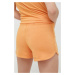 Kraťasy Reebok dámské, oranžová barva, hladké, high waist