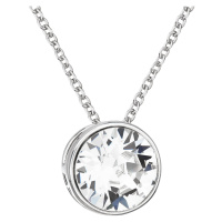 Evolution Group Stříbrný náhrdelník s krystalem Swarovski bílý kulatý 32069.1