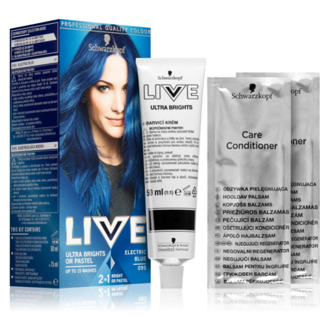 Schwarzkopf LIVE Ultra Brights or Pastel semi-permanentní barva na vlasy odstín 095 Electric Blu
