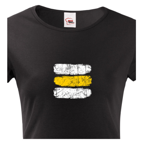 Dámské tričko Turistická značka - žlutá - ideální turistické tričko BezvaTriko