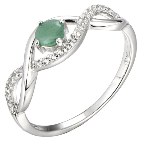 Brilio Silver Okouzlující stříbrný prsten se smaragdem Precious Stone SR00716P