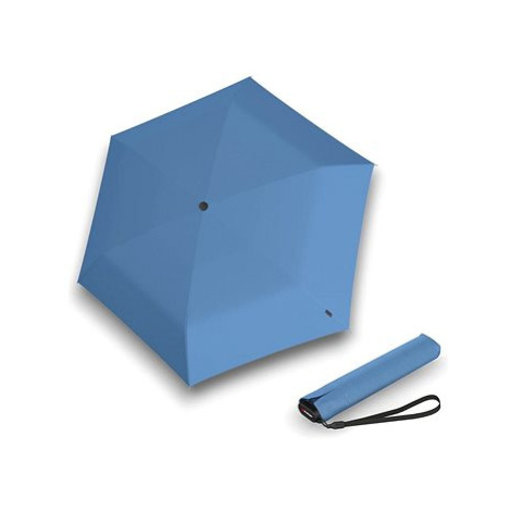 Knirps KNIRPS US.050 BLUE WITH BLACK - lehký dámský skládací plochý deštník