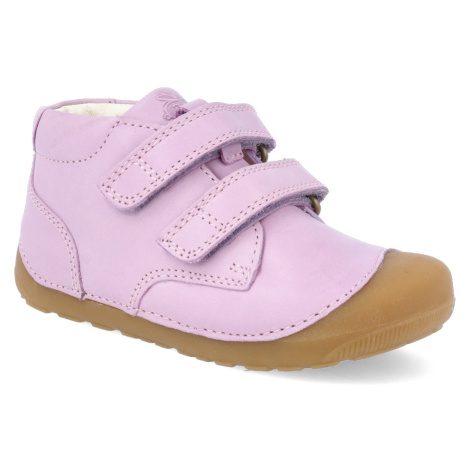 Barefoot kotníková obuv Bundgaard - Petit Velcro Light pink růžová