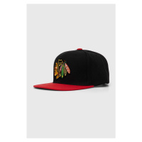 Kšiltovka Mitchell&Ness NHL CHICAGO BLACKHAWKS černá barva, s aplikací