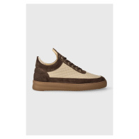 Kožené sneakers boty Filling Pieces Low Top Quilted hnědá barva, 10100151933