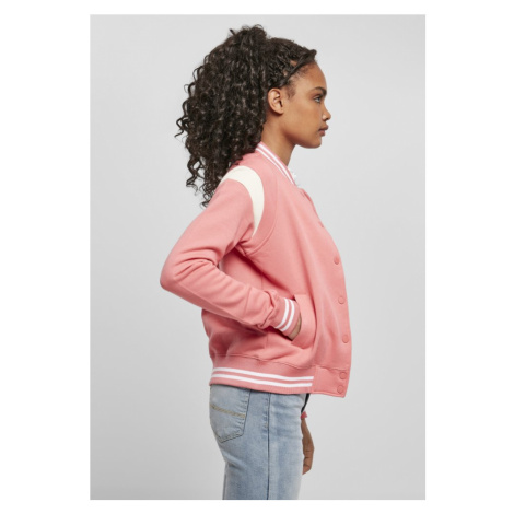 Ladies Inset College Sweat Jacket - palepink/whitesand Urban Classics