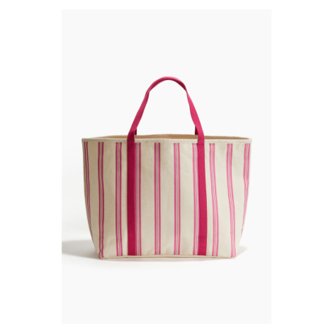 H & M - Plážová taška z bavlněného plátna - růžová H&M