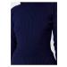 Tmavě modrý svetrový set sukně a topu s dlouhým rukávem Trendyol