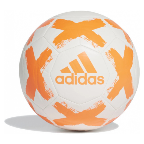 Fotbalový míč Adidas Starlancer FL7036 bílý, oranžové logo