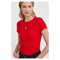 Tričko Tommy Jeans červená barva, DW0DW17881