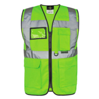 Korntex Berlin Multifunkční reflexní vesta na zip KX802 Neon Green