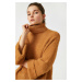 Koton Women's Brown Turtleneck Sweater