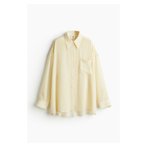 H & M - Oversized košile z hedvábné směsi - žlutá H&M