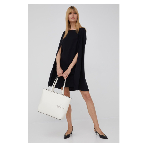 Šaty Lauren Ralph Lauren černá barva, mini, přiléhavá