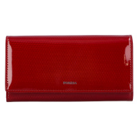Luxusní větší dámská kožená peněženka Samantha, laková červená