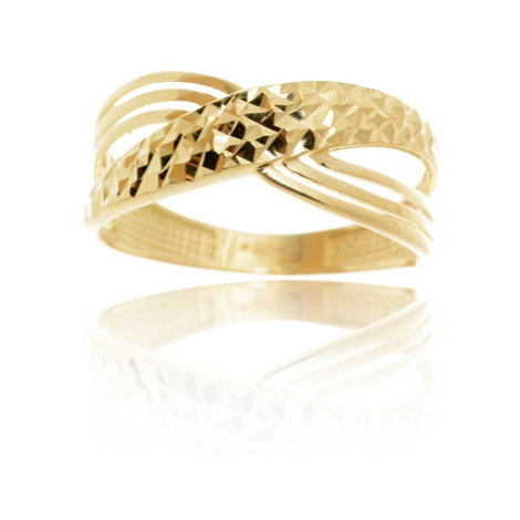 Dámský prsten ze žlutého zlata bez kamínků gravírovaný PR0654F + DÁREK ZDARMA Ego Fashion