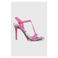 Semišové sandály Guess FACY růžová barva, FL6FAC SUE03