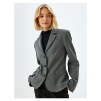 Koton Blazer Jacket Double Breasted Reverse Collar Pocket Buttoned