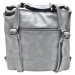 Velký světle šedý kabelko-batoh z eko kůže Nessie