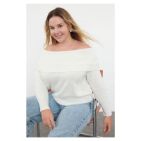 Trendyol Curve Ecru Carmen Collar Knitwear Sweater