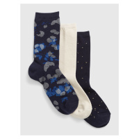 Sada tří párů dámských ponožek v tmavě modré a bílé barvě GAP