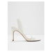 Bílé dámské kožené sandály na vysokém podpatku ALDO Pemela
