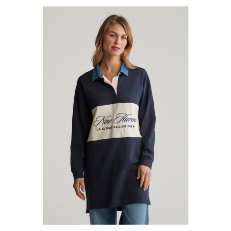 ŠATY GANT HEAVY RUGGER LS DRESS EVENING BLUE