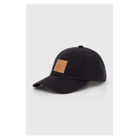 Bavlněná baseballová čepice BOSS černá barva, s aplikací, 50508554