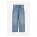 H & M - Wide High Ankle Jeans - modrá