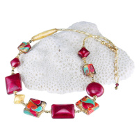 Lampglas Skvostný náhrdelník Indian Summer s 24karátovým zlatem v perlách Lampglas NRO6