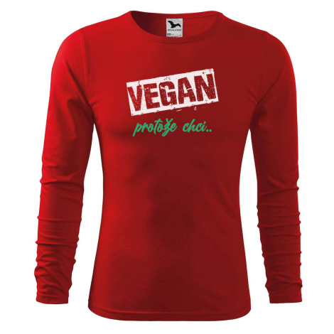 DOBRÝ TRIKO Pánské triko s potiskem Vegan, protože chci