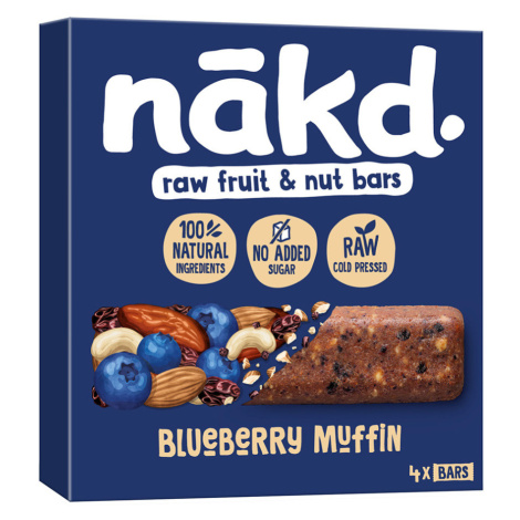 NAKD Blueberry muffin raw ovocno oříškové tyčinky s borůvkami 4 x 35 g
