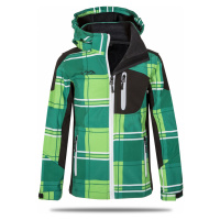 Chlapecká softshellová bunda - NEVEREST 42259cc, zelená kostka/ bílý zip Barva: Zelená