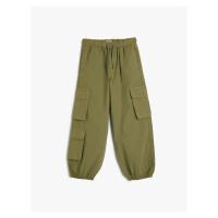 Koton Jogger Cargo Pants Cotton Tie Waist Pocket