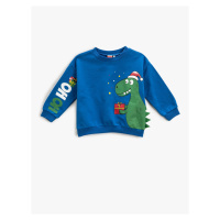 Koton Christmas Theme with Dinosaurs Print Sweatshirt Crew Neck Long Sleeve