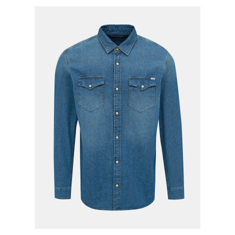 Modrá pánská džínová slim fit košile Jack & Jones Heridan