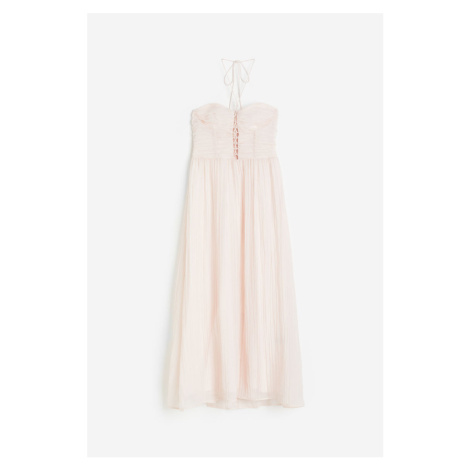 H & M - Dlouhé šaty se šněrováním - růžová H&M