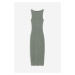 H & M - Žebrované šaty bodycon - zelená