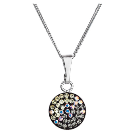 Evolution Group Stříbrný náhrdelník se Swarovski krystaly kulatý měsíční 32086.3 moonlight