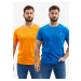 Sada dvou pánských triček v oranžové a modré barvě Calvin Klein Jeans