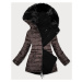 Černo-hnědá oboustranná dámská zimní bunda (W557BIG)