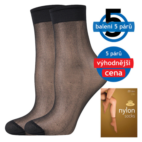 Lady B Nylon 20 Den Silonové ponožky - 6 x 5 párů BM000000615800100360 nero UNI