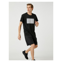 Koton Striped Sports T-Shirt, Crew Neck Short Sleeved